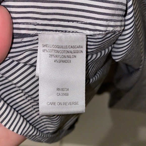 EUC Size L Large BCBG Max Adria Tank Top Pin Stripes with loud bushy collar - Picture 4 of 6